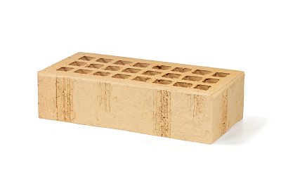 Картинка Кирпич - Облицовочный кирпич Облицовочный пустотелый : М-150 размером 120x250x65. Цвет желтый, производство Губский кирпичный завод 