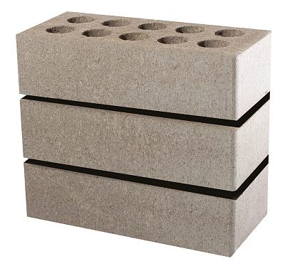 Картинка Кирпич - Гиперпрессованный кирпич Облицовочный одинарный гладкий : М-200 размером 120x250x65. Цвет , производство ЛИТОС 